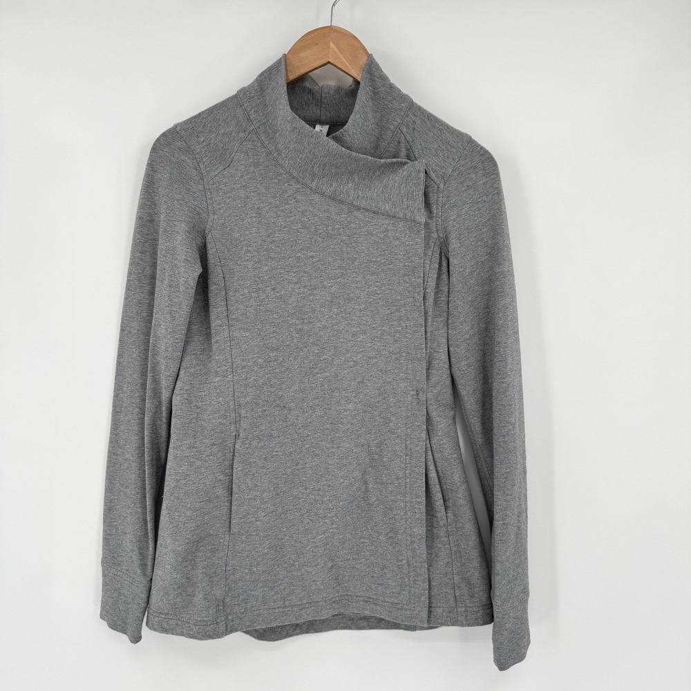 Lululemon Coast Wrap Jacket Heathered Grey Long Sleeve Size‎ 6 Activewear - Picture 2 of 13